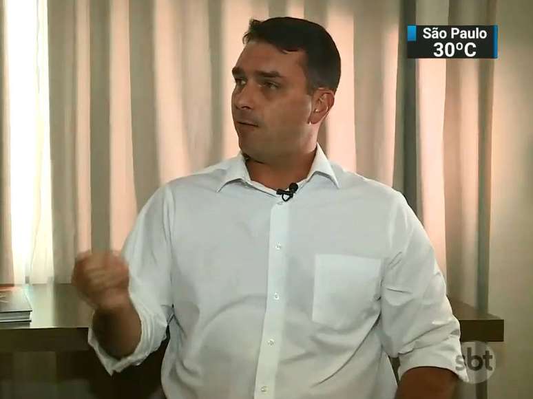 O senador eleito Flávio Bolsonaro (PSL-RJ) durante entrevista ao SBT