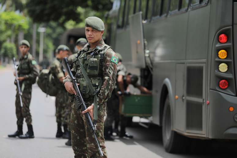 Movimentação de militares na Esplanada dos Ministérios, em Brasília (31/12/2018)