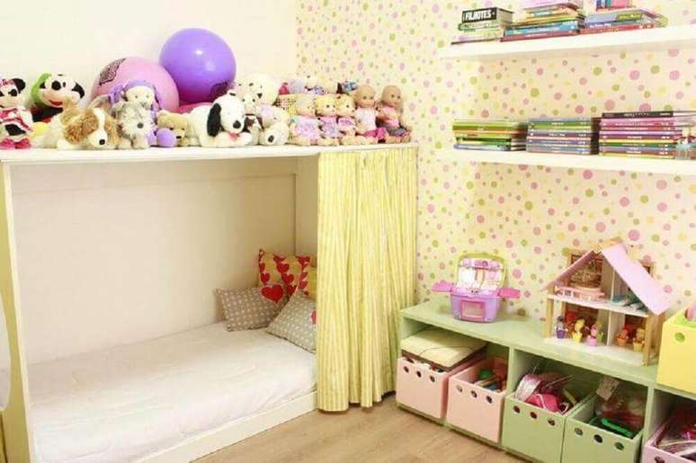 30. Utilize a caixa organizadora infantil para incrementar a decoração do quarto das crianças – Foto: Mutabile Arquitetura