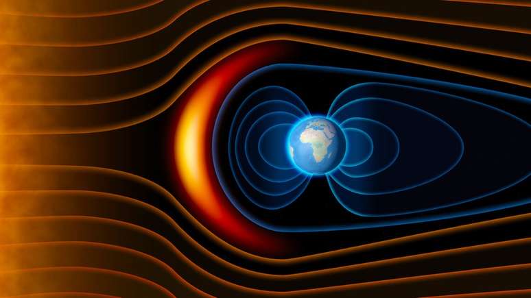 O campo magnético nos protege de partículas do vento solar