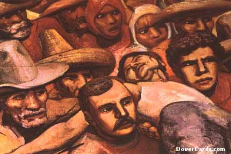 Uma vitima da repressão (David A. Siqueiros, detalhe de mural)