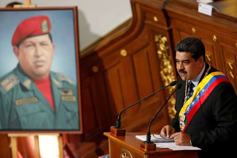 Presidente da Venezuela, Nicolás Maduro, discursa em Caracas
14/01/2019 REUTERS/Manaure Quintero