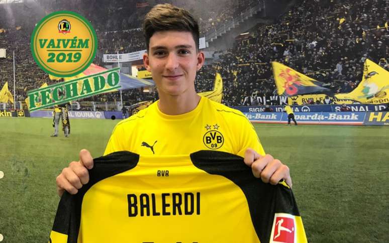 Argentino posou com a camisa do Dortmund (Foto: Divulgação)