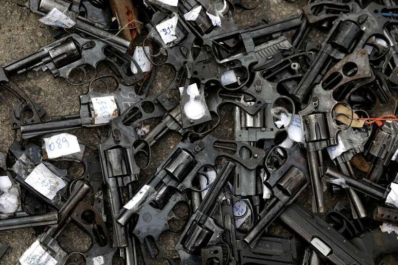 Armas confiscadas pela Polícia Federal 