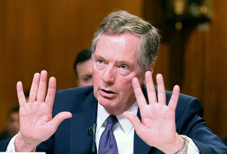 Representante de Comércio dos Estados Unidos, Robert Lighthizer, durante audiência no Senado, em Washington
26/07/2018
REUTERS/Mary F. Calvert