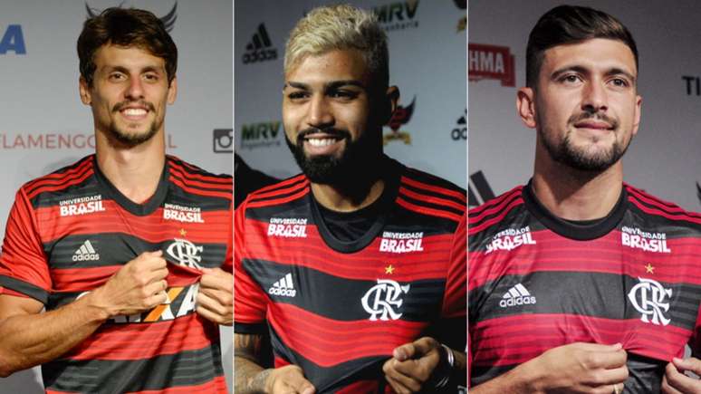 Reforços do Flamengo para a temporada 2019 (Foto: Alexandre Vidal / Flamengo e Marcelo Costes / Flamengo)