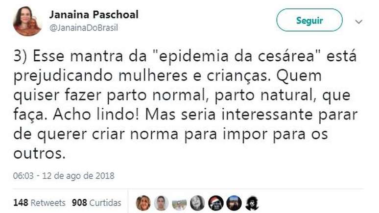 Paschoal fala em 'mantra da epidemia da cesárea'