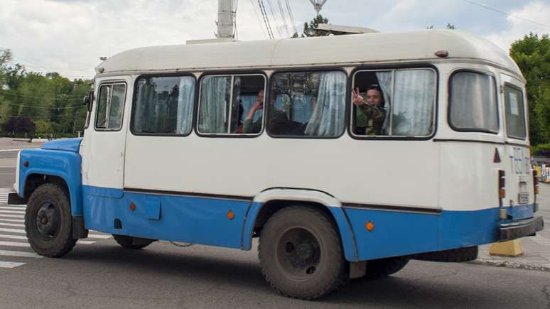 Soldados em Tiraspol, capital da Transnístria