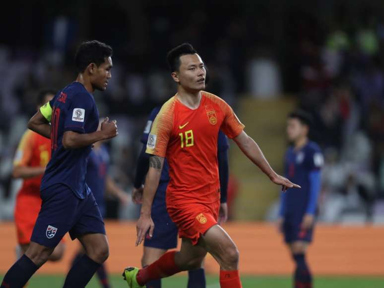 Gao Lin comemora o gol que decretou a virada da China na partida (Foto: Divulgação/AFC)
