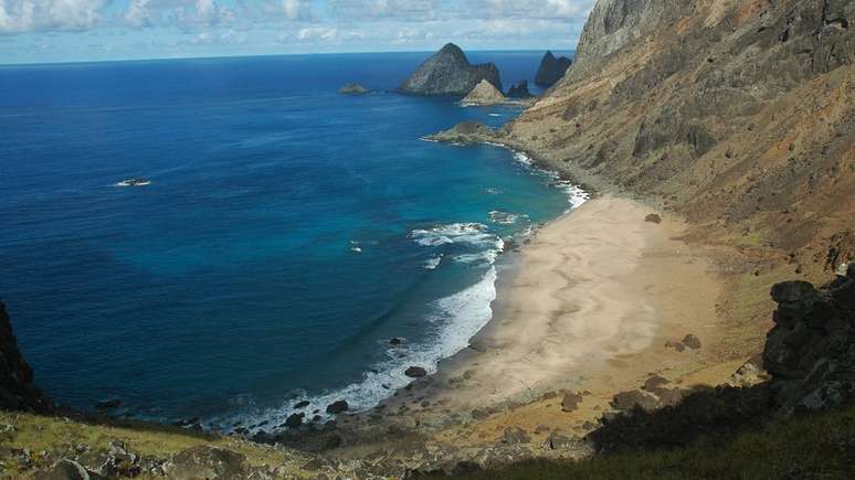 Espécies invasoras introduzidas por humanos destruíram a vegetação das ilhas, como se vê na Praia do Príncipe, na ilha de Trindade