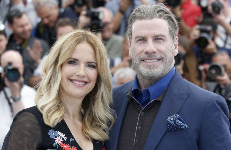 John Travolta e Kelly Preston no Festival de Cannes 15/05/2018 REUTERS/Regis Duvignau