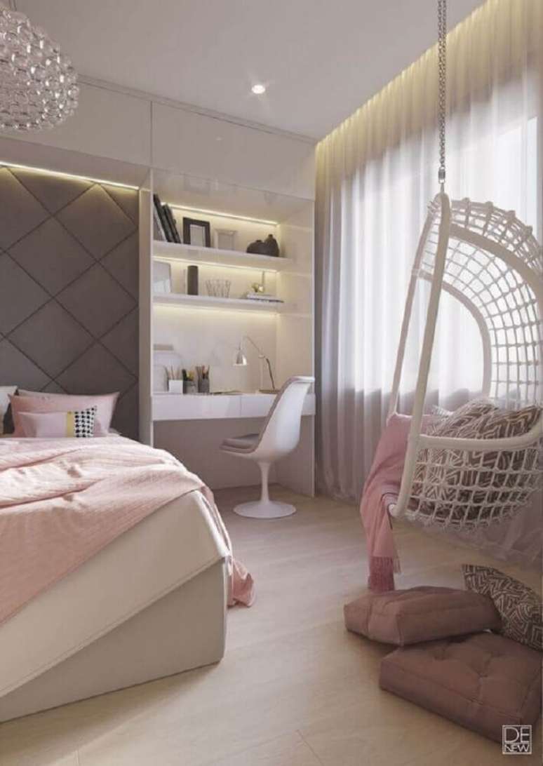 65. Misturando estilos é possível deixar os quartos modernos decorados com um jeitinho mais romântico – Foto: We Heart It