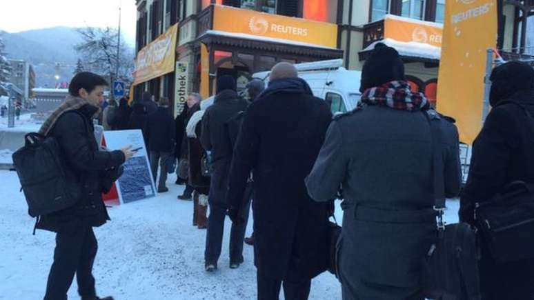 Há sempre longas filas causadas pela segurança em Davos