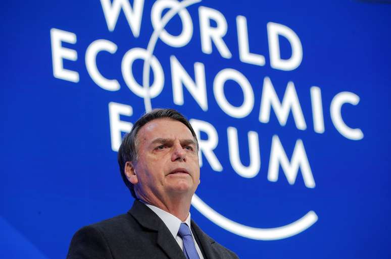 Presidente Jair Bolsonaro durante Fórum Econômico Mundial, em Davos
22/01/2019 REUTERS/Arnd Wiegmann 