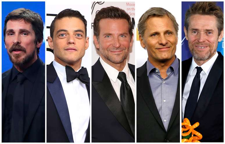 Christian Bale, Rami Malek, Bradley Cooper, Viggo Mortensen e Willem Dafoe estão na disputa de melhor ator