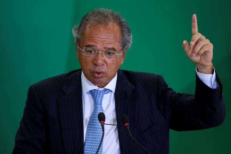 Ministro da Economia, Paulo Guedes, durante discurso em Brasília. 7/01/2019. REUTERS/Adriano Machado.
