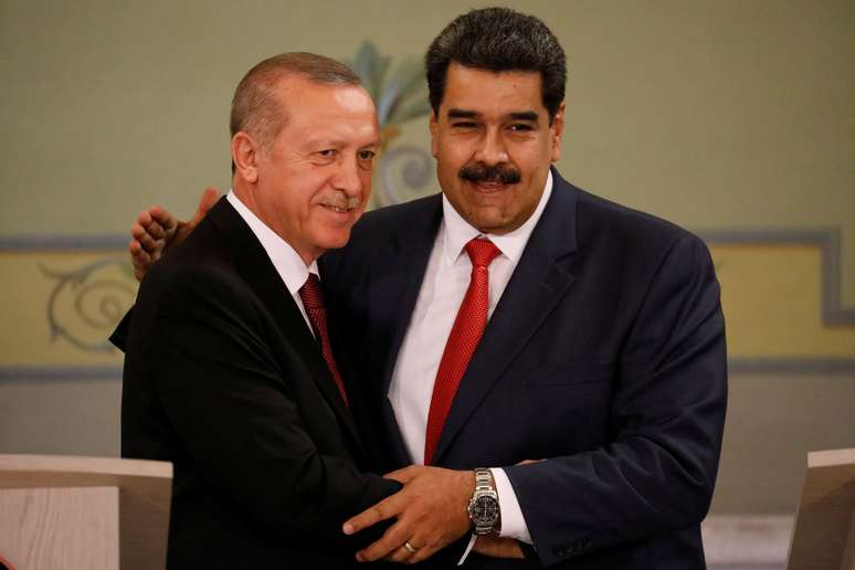 Presidente turco, Tayyip Erdogan, e presidente da Venezuela, Nicolás Maduro, em Caracas 03/12/2018 REUTERS/Manaure Quintero