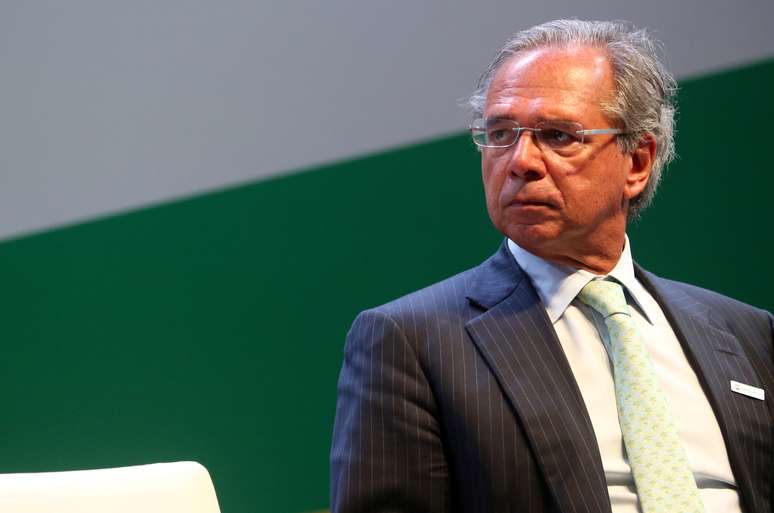 O ministro da Economia, Paulo Guedes, durante cerimônia no Rio de Janeiro