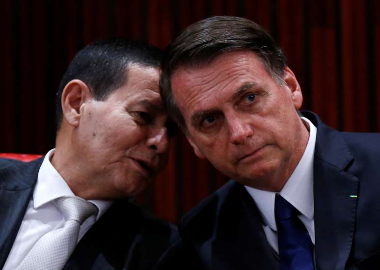 O presidente Jair Bolsonaro e vice-presidente Hamilton Mourão