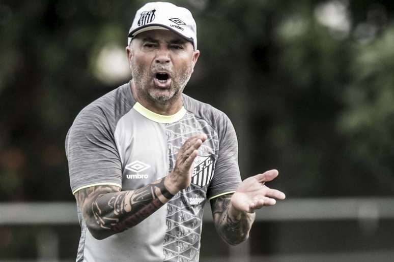 Sampaoli comandou o último treino do Santos no CT Rei Pelé na tarde deste sábado (Foto: Ivan Storti/Santos)