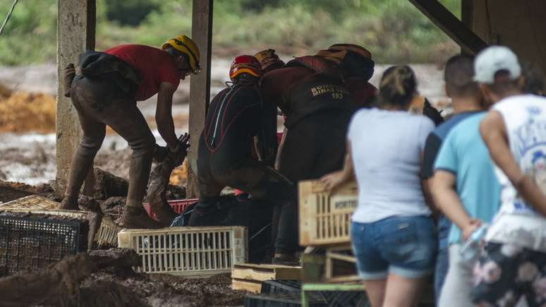 Ao lado da equipe do Corpo de Bombeiros, fotógrafo viu o resgate de um corpo em um hortifruti que foi engolido pela lama