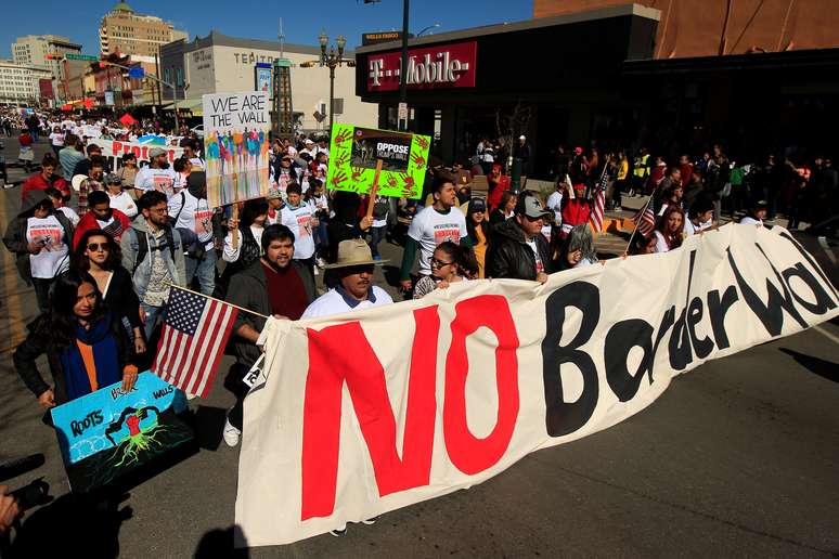 Protesto em El Paso, no Texas, contra construção de muro na fronteira dos EUA com o México
26/01/2019
REUTERS/Jose Luis Gonzalez