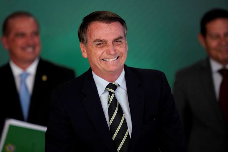 Presidente Jair Bolsonaro durante cerimônia no Palácio do Planalto