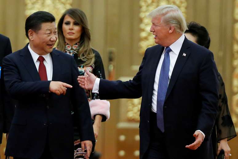 Presidentes dos EUA, Donald Trump, e da China, Xi Jinping
09/11/2017
REUTERS/Thomas Peter/File Photo