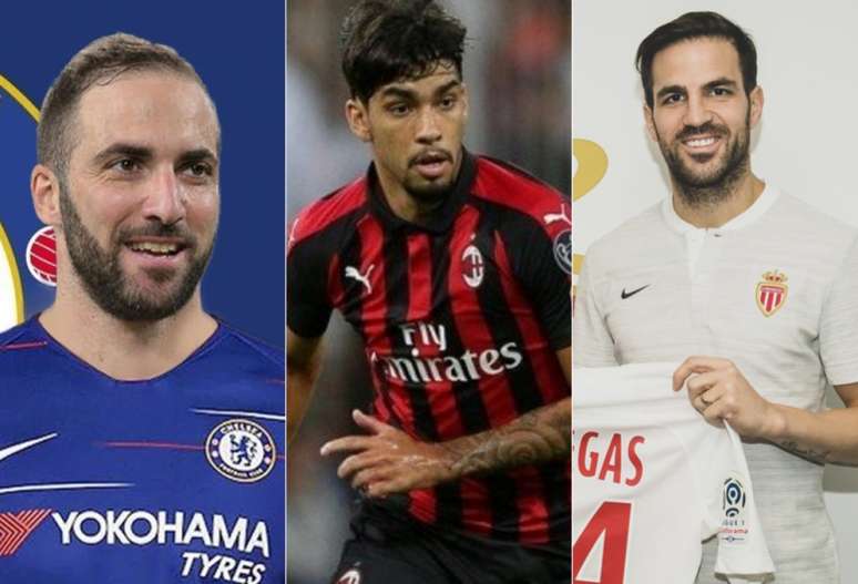 Higuaín foi para o Chelsea, enquanto Paquetá já faz boa temporada no Milan e Fabregas é uma das esperanças do Monaco (Foto: Divulgação/AFP)