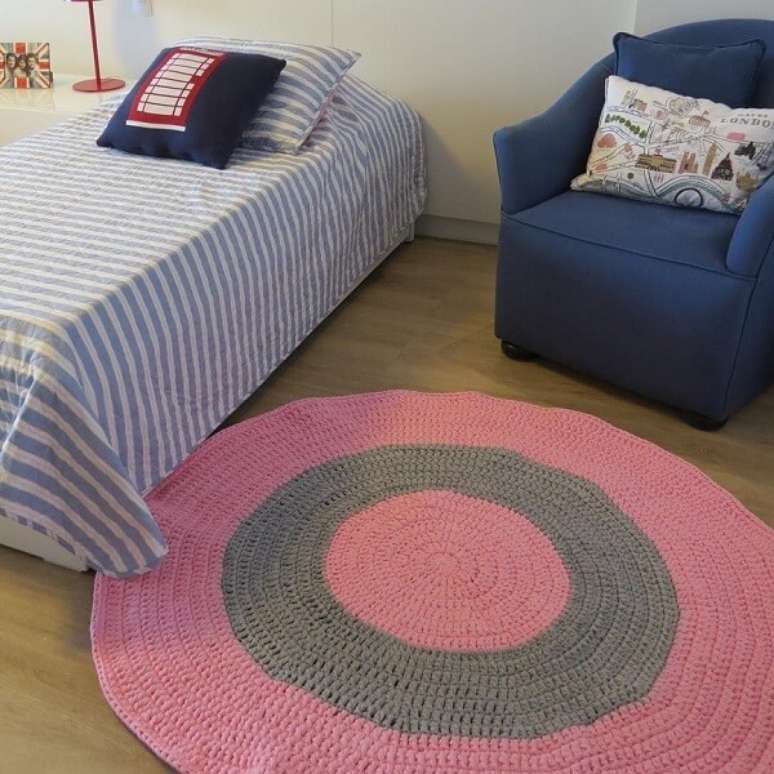 118- Os tapetes de barbante s&atilde;o um &oacute;timo hobby para desestressar. Fonte: Muito Chique