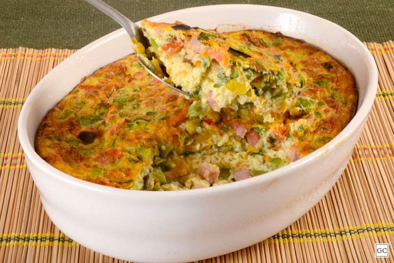 Torta de tapioca com legumes sem glúten e sem lactose