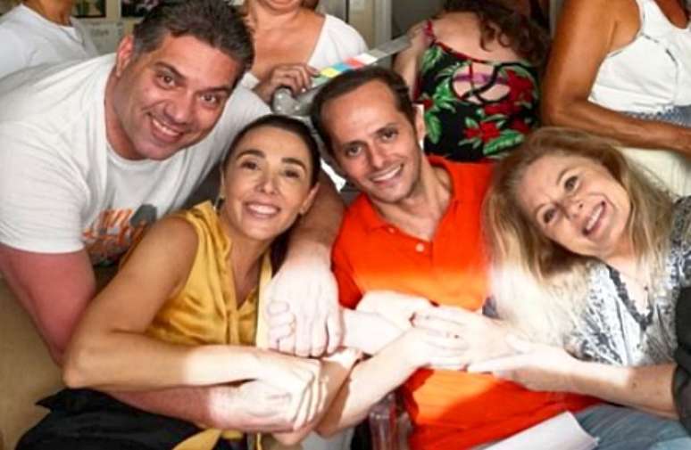 O produtor Marcio Rosario com a atriz Rita Elmôr, o diretor Daniel Ghivelder e a estrela Vera Fischer