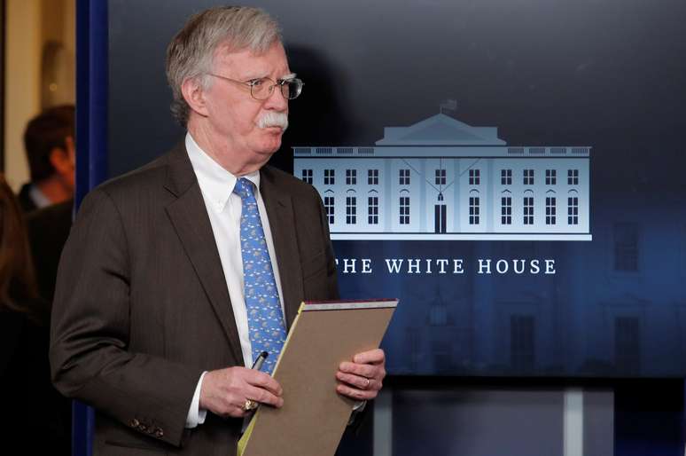 John Bolton durante entrevista coletiva na Casa Branca
28/01/2019 REUTERS/Jim Young
