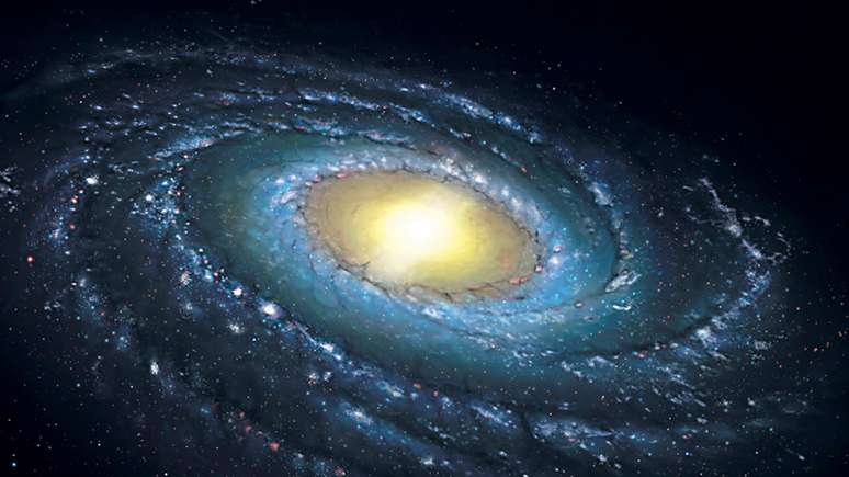 A Via Láctea é geralmente apresentada como um disco espiral plano