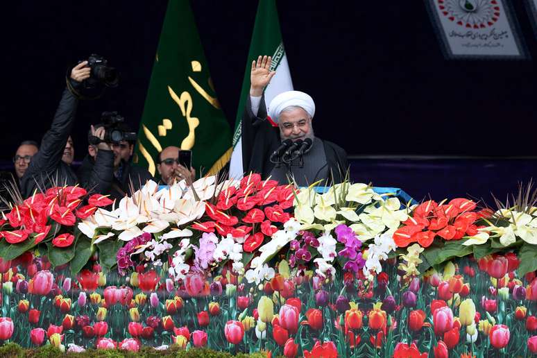 Presidente do Irã, Hassan Rouhani, durante comemoração do 40º aniversário da Revolução Islâmica
11/02/2019 Hossein Zohrevand/Tasnim News Agency/via REUTERS