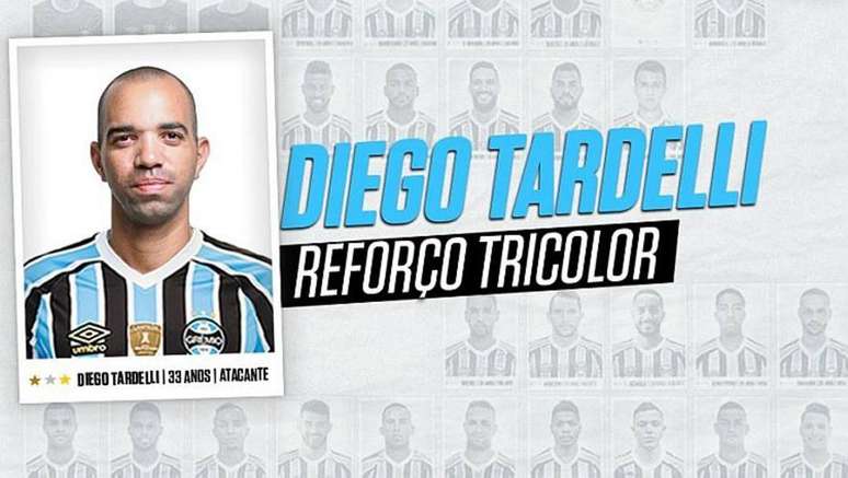 Grêmio confirma contratação do atacante Diego Tardelli