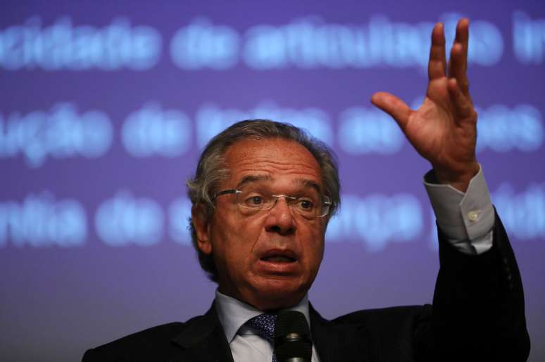 O ministro da Economia, Paulo Guedes, durante evento no Rio de Janeiro
08/02/2019
REUTERS/Pilar Olivares 