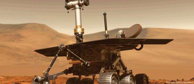O Opportunity desembarcou em 2004 em Marte e viajou 45 km no planeta vermelho