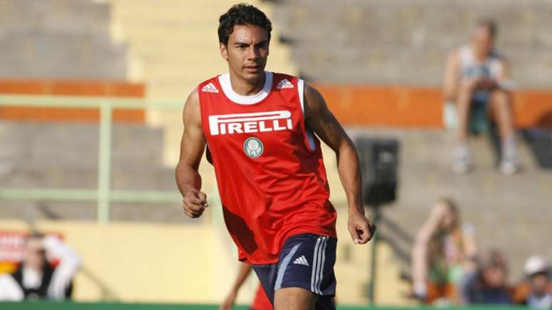 Dininho enquanto defendia o Palmeiras, entre os anos de 2006 e 2008 (Foto: Reginaldo Castro/Lancepress!)