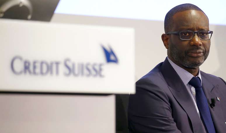 CEO do Credit Suisse, TIdjane Thiam, em coletiva com a imprensa.
02/14/2019.  REUTERS/