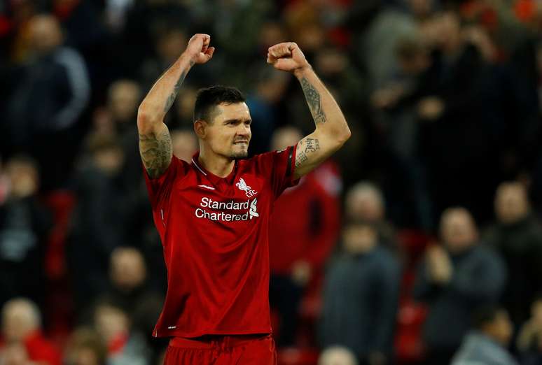 Lovren comemora durante partida Liverpool x Arsenal  December 29/12/2018   REUTERS/Phil Noble   