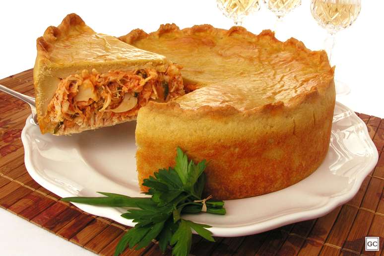 Torta de frango com palmito