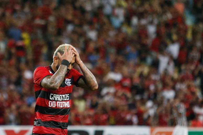 Gabigol durante partida entre Flamengo X Fluminense válida pela semifinal do campeonato Carioca de 2019, Taça Guanabara, no estádio do Maracanã, zona norte da cidade, nesta quinta-feira (14/02)