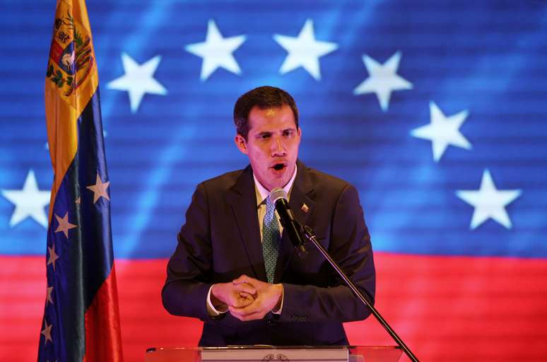 O líder da oposição e autodeclarado presidente da Venezuela,  Juan Guaido, em Caracas. 14/2/2019. REUTERS/Andres Martinez Casares - 