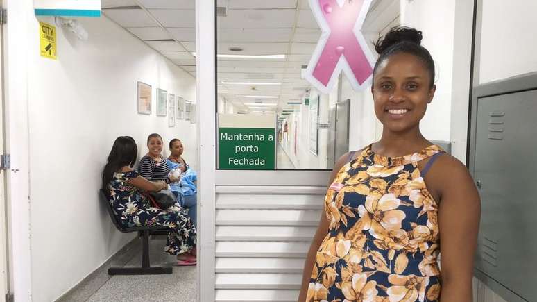 Karine Fernanda, grávida de sete meses de Pedro, na maternidade do Hospital Vila Nova Cachoeirinha, Zona Norte de São Paulo
