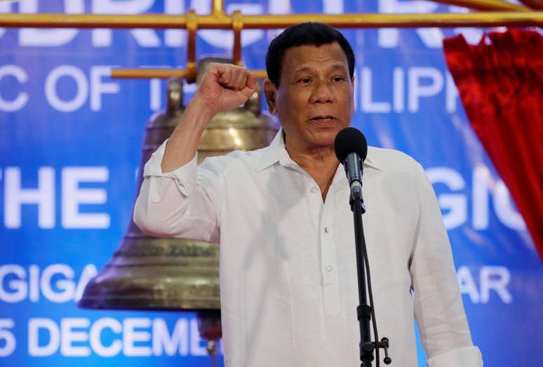 Presidente das Filipinas, Rodrigo Duterte, durante cerimônia em Balangiga
15/12/2019 REUTERS/Erik De Castro