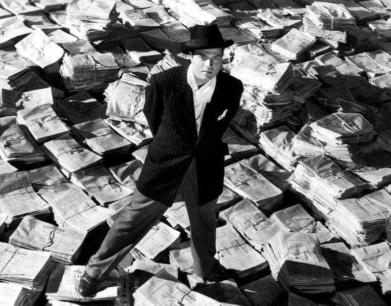 Orson Welles, em cena do filme Cidadão Kane. 