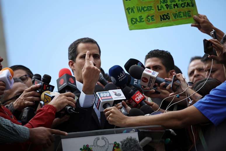 Guaidó,  durante protesto em Caracas 20/2/2019 REUTERS/Andres Martinez Casares
