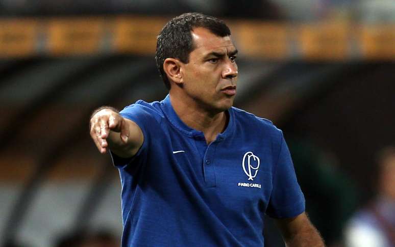 O técnico Fábio Carille, do Corinthians, na partida contra o Avenida, válida pela segunda fase da Copa do Brasil 2019, na Arena Corinthians