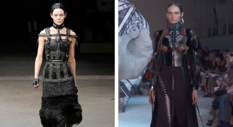 Corsets de Alexander McQueen de 2011 e 2019 (Fotos: Reprodução)